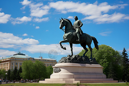 一个骑着马的男人雕塑图片