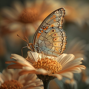 花瓣上的蝴蝶图片