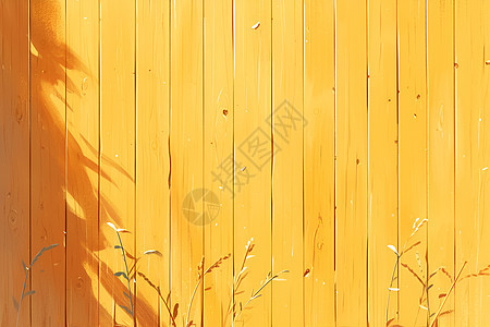 阳光下的木栅栏图片