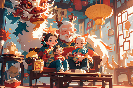 春节团圆的家庭幸福图片
