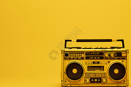 黄色背景上的收音机图片
