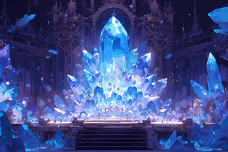 舞台上的巨型蓝水晶图片