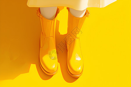 黄色靴子图片