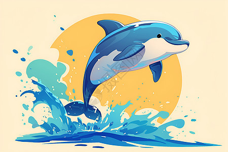 海中腾跃的海豚图片