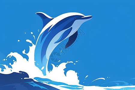 海中跃动的海豚图片