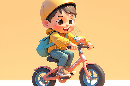 自由骑行的男孩图片