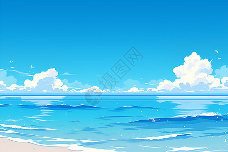壮丽的蓝色大海图片