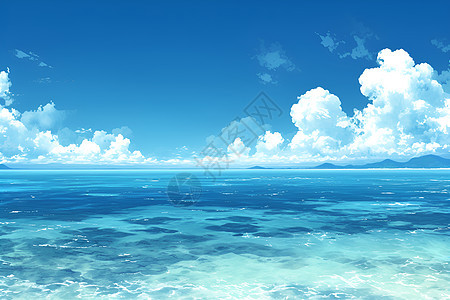 梦幻的蓝色大海图片