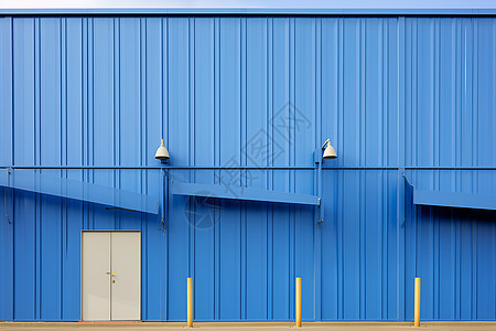 工厂的蓝色建筑图片