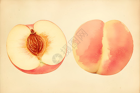 绘画的美味桃子图片