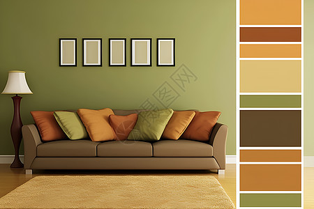 客厅里的棕色沙发图片