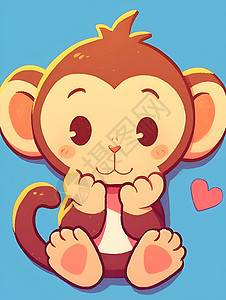 猴子爱心贴纸图片