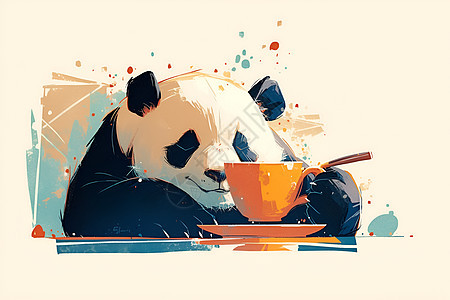 就餐的熊猫图片