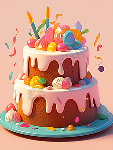 卡通的生日蛋糕图片