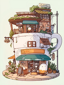棕色的咖啡屋图片