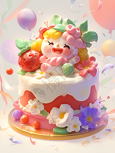 彩球糖衣的蛋糕图片