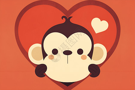 爱心和猴子图片