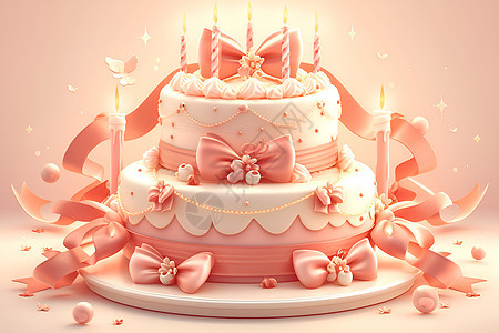 可爱的生日蛋糕插画图片