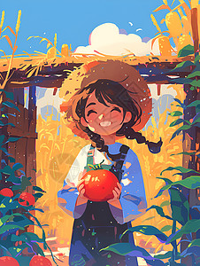 农场里的水果姑娘图片
