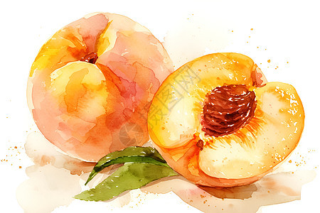 绘画的水果桃子图片
