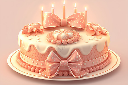 甜美蛋糕插画图片