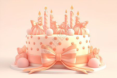 生日蛋糕的可爱插画图片