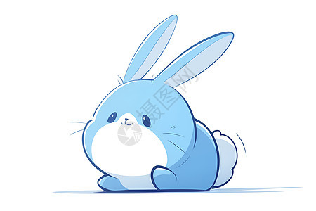 蓝兔子的可爱插画图片