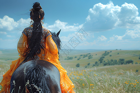 草原上的蒙古公主图片