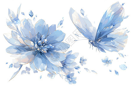 梦幻的蓝色蝴蝶图片