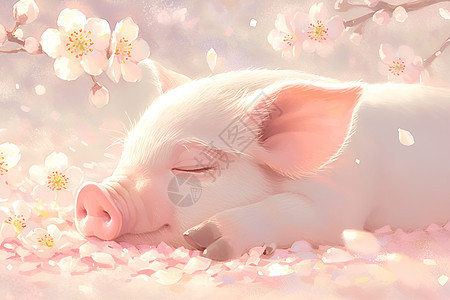 正在睡觉的小猪图片