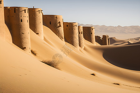 沙漠世界的古堡图片