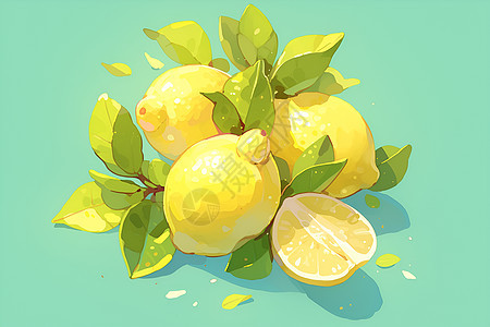新鲜多汁的柠檬图片