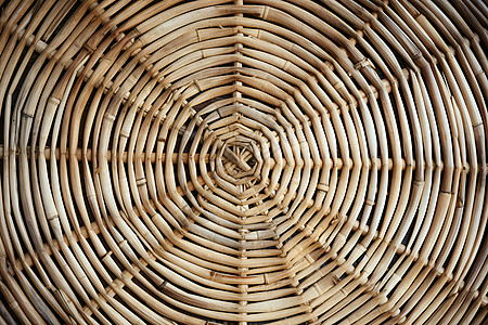手工编织的环形藤条篮子图片