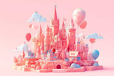 气球间的梦幻城堡图片