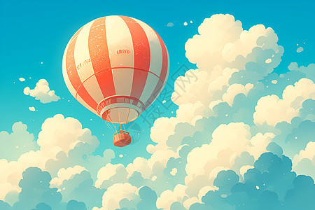 晴空下的热气球图片