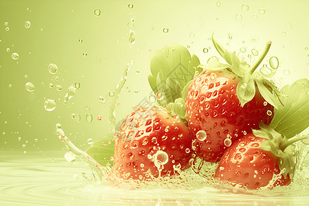 水滴和草莓图片