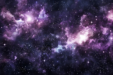 紫色的星云图片