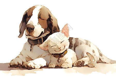 可爱的小猫和狗狗图片