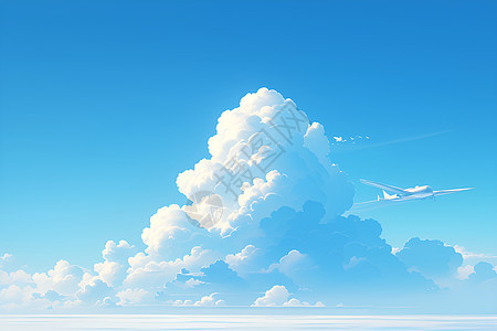 蓝天中的飞机图片