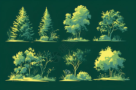 设计的绿色树木图片