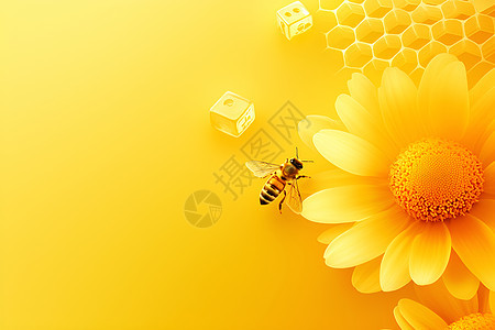 鲜花间的蜜蜂图片