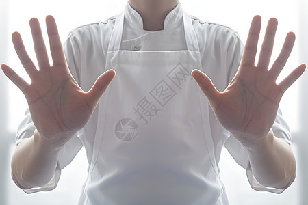 一名厨师摊开的手掌图片