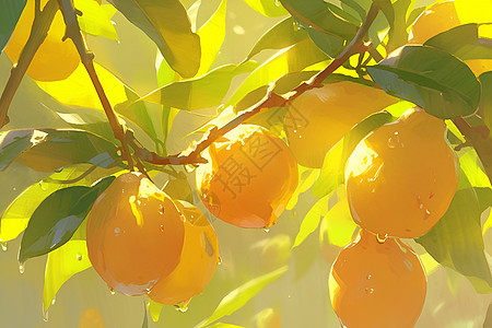 果树上的橙子图片