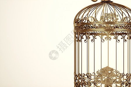 金色鸟笼背景图片
