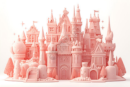 宏伟的粉色城堡图片