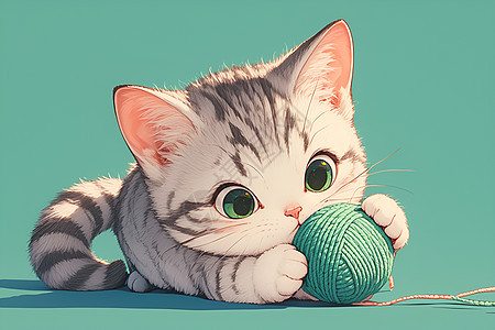 玩球的小猫图片