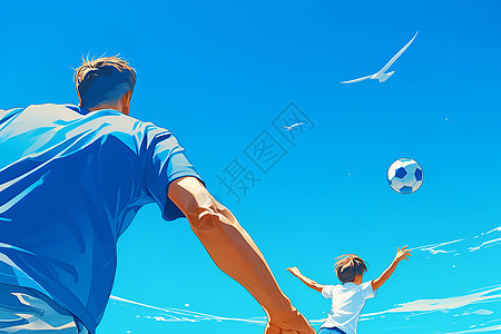 天空下的足球乐趣图片