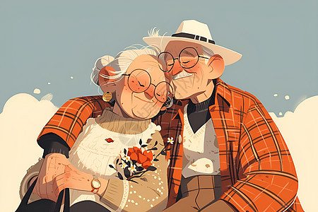 恩爱的老年夫妇图片