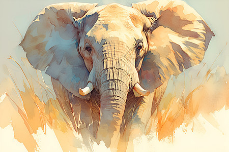 绘画的大象艺术画图片