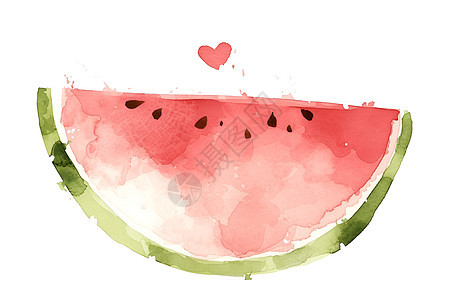 画作的西瓜食物图片